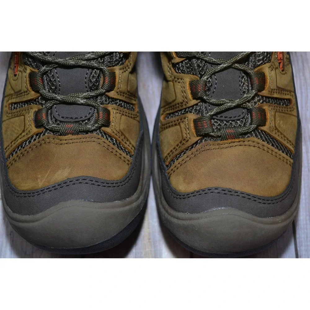 Keen Circadia Shoes Mens 7.5 Brown Leather Low Top‎ Vented Trail Hiking Sneakers - Picture 3 of 16